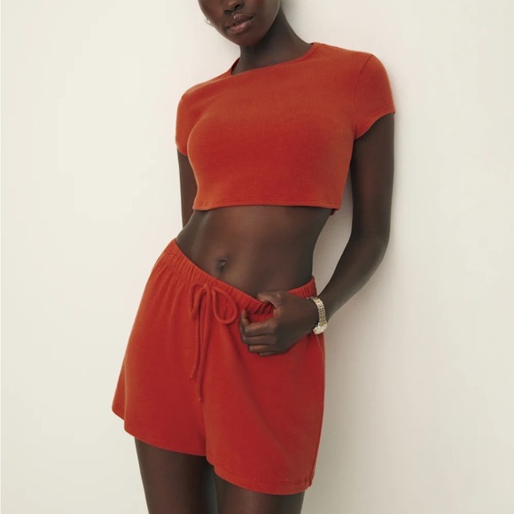 Reformation Olina Knit Short Red - Size S - Picture 1 of 1
